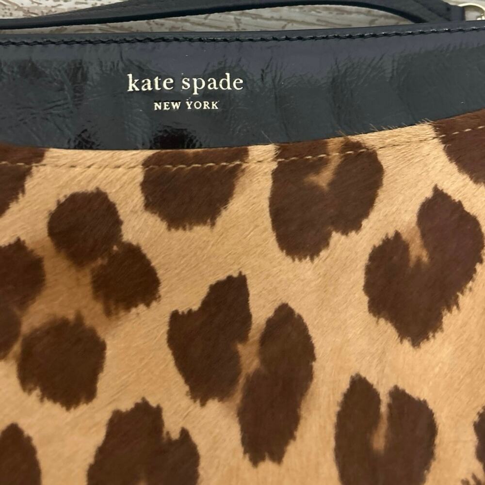 Kate Spade New York Margaux Medium Calf Hair Leather Leopard Print Crossbody - Picture 3 of 16